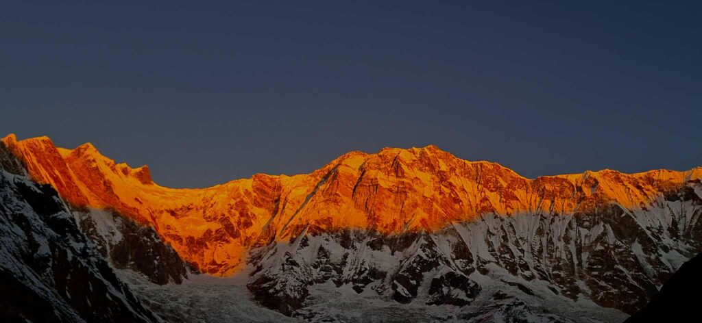 Annapurna mountain golden abc