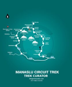 manaslu circut trek-map