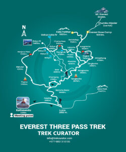 everest tree passes trek trip map