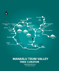 manaslu circuit-tsum valley-trip map