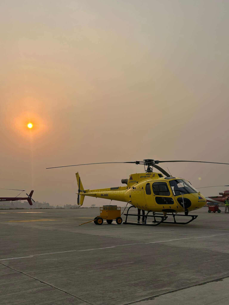 Everest helicopter tour - helicopter pad kathmandu