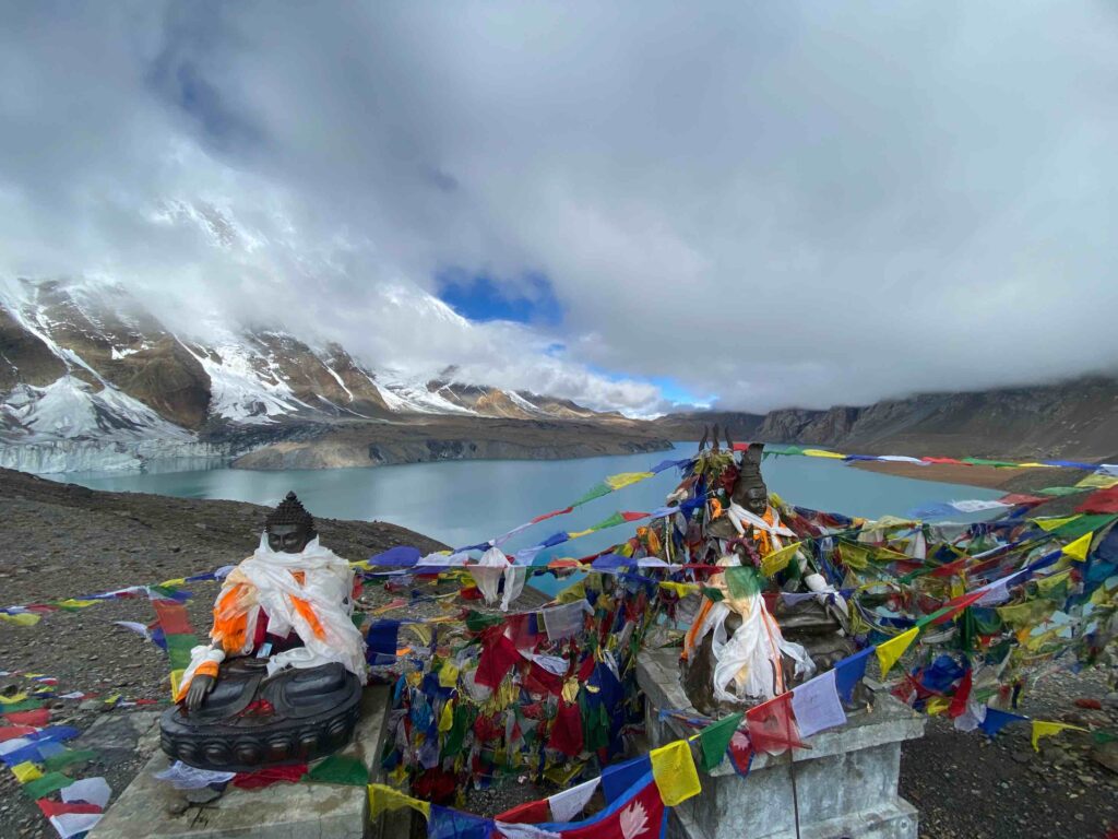 Tilicho lake prayers flag