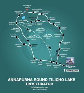 Tilicho lake trip map - trek map